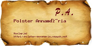 Polster Annamária névjegykártya